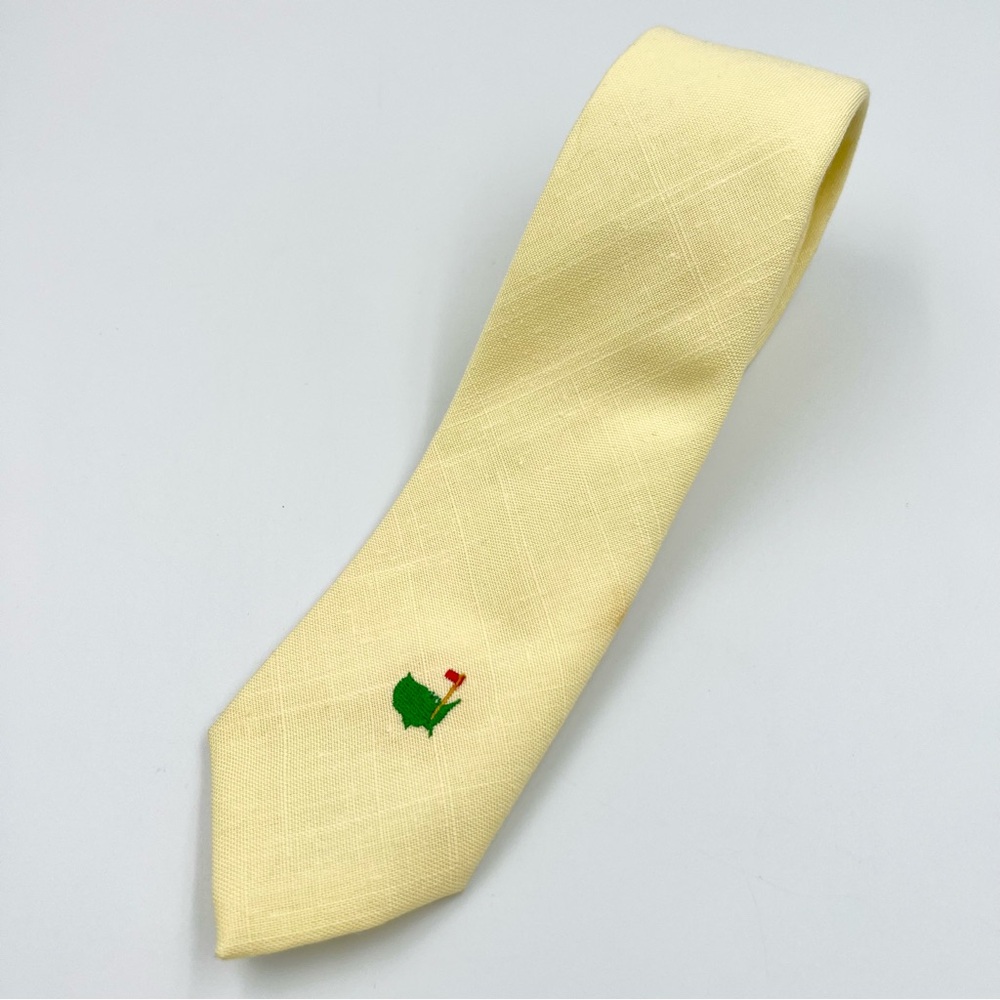 Augusta National Golf Shop Club Tie Classic Yellow Collector Golf Memorabilia